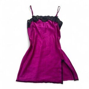 Vintage Victoria’s Secret purple lace trim slip dress with bow detail